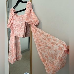 NEW Caroline Constas Pink Floral Crop Top